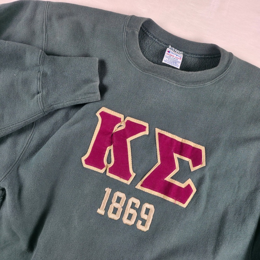 VTG 60s Champion Sweatshirt Mens XXL Columbia Green Kappa Sigma Reverse Weave
